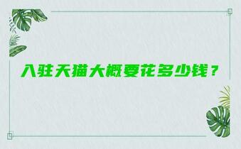 2021年入駐天貓大概要花多少錢？